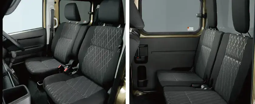 daihatsu atrai deck van interior front and rear seats 4 seat kei truck alternative cabin