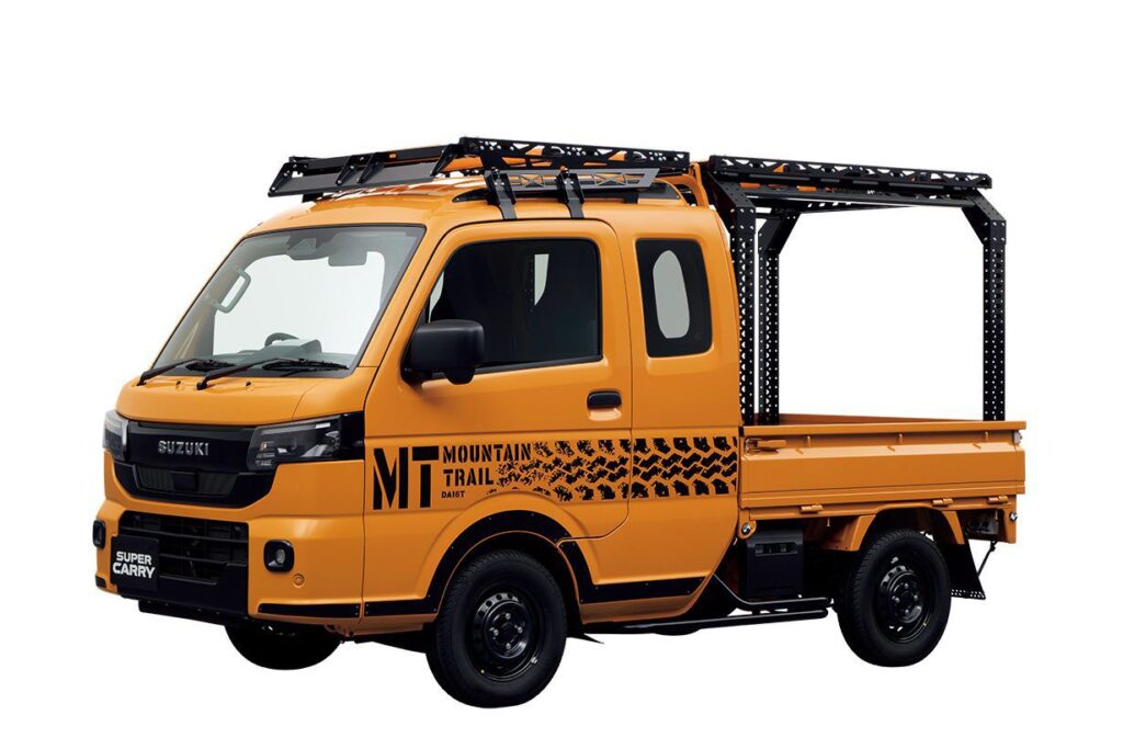 suzuki super carry hard cargo rack system side view kei truck cargo setup utility build
